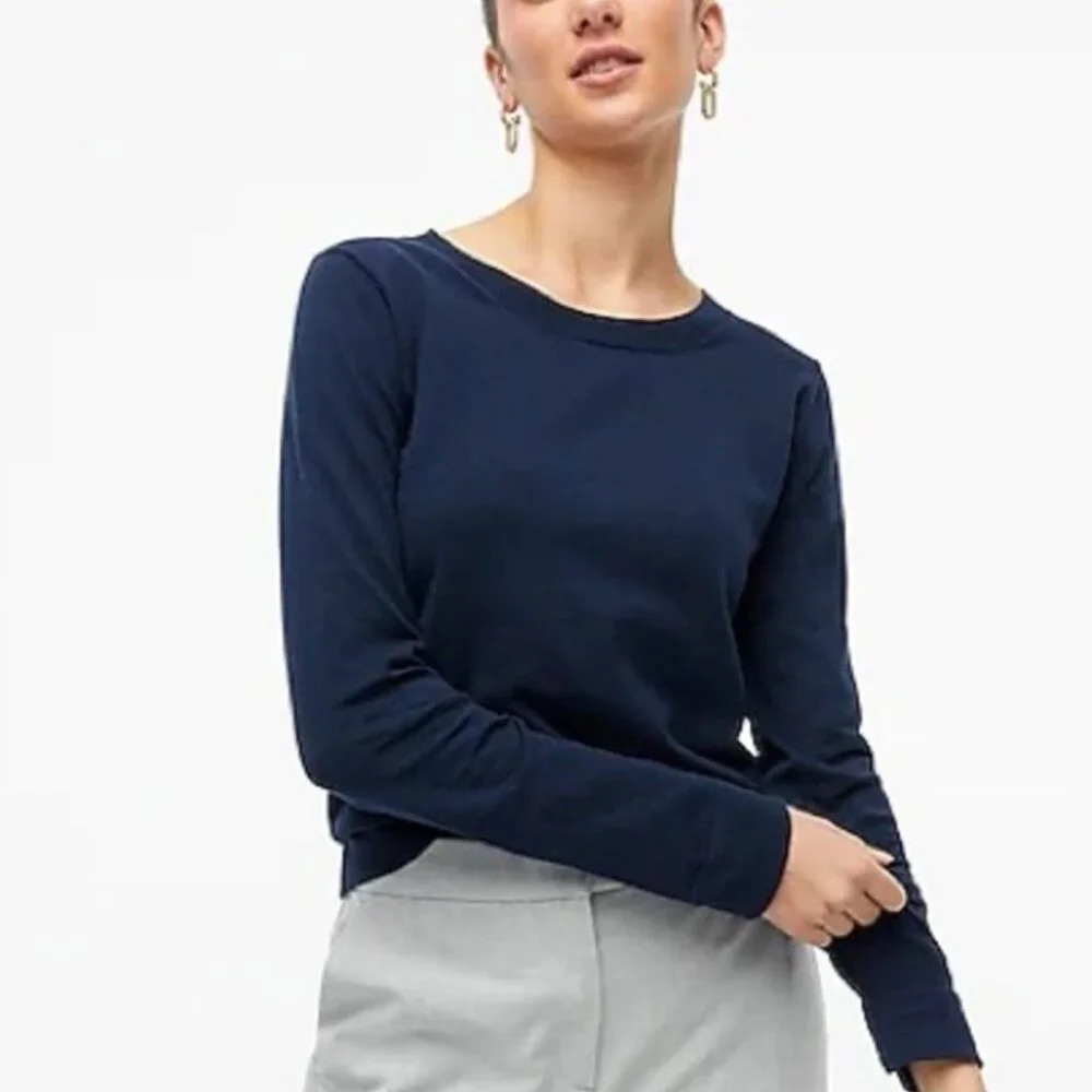 J.crew Womens Xsmall Crew Neck Navy Wool Teddie Sweater